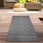 Preview: In- & Outdoorteppich im Ethno-Design – Modernes Muster in Anthrazit-Creme