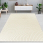 Preview: Moderner Teppich für Wohnzimmer mit Bogenmuster in creme