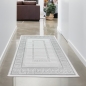 Preview: Teppich modern grau silber Bordüre Muster strapazierfähig elegant