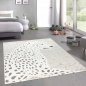 Preview: Kinderzimmer Teppich Weich Leopard 3D-Effekt allergikergeeignet in creme grau