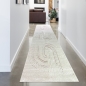 Preview: Wohnzimmer Teppich 3d-Effekt mit gestreiftem Muster in Creme Grau
