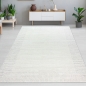 Preview: Wohnzimmer Schlafzimmer Teppich Striche weich 3d-effekt creme grau