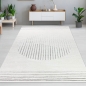 Preview: Wohnzimmerteppich Schlafzimmerteppich hoch tief Effekt Kreis Design mit strichen in creme beige