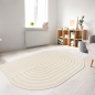 Preview: Shape Teppich Schlafzimmer Wohnzimmer Strich Muster allergiker geeignet creme grau
