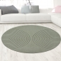Preview: Designteppich Grün mit 3D-Kreismuster modern und elegant