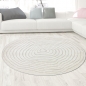 Preview: Wohnzimmer- und Kinderzimmerteppich in Beige mit Kreisförmigem Jahresringe Muster