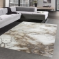 Preview: Teppich Marmor Muster mit Glanzfasern braun beige silber