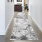 Preview: Teppich Wohnzimmer Marmor Muster mit Glanzfasern grau