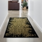 Preview: Teppich Wohnzimmer Designerteppich Ornamente schwarz gold