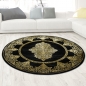 Preview: Teppich Wohnzimmer Kurzflor Teppich Ornamente schwarz gold