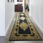 Preview: Teppich Wohnzimmer Kurzflor Teppich Ornamente schwarz gold