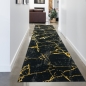 Preview: Teppich modern Wohnzimmerteppich Marmor Optik schwarz gold