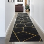 Preview: Teppich Wohnzimmer geometrisches Muster schwarz gold