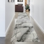 Preview: Teppich Wohnzimmer Designerteppich Marmorteppich grau