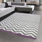 Preview: Teppich Wohnzimmer modern Skandinavisches Design in Lila Creme Grau