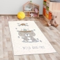 Preview: Spielzimmer-Teppich creme mit süßem Bär weich
