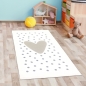Preview: Kinderzimmer-Teppich mit Herz-Pünktchen creme grau