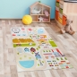Preview: Kinderteppich pflegeleicht rutschfest mit Stadt Motiv in Beige