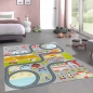 Preview: Kinderzimmer Weltkarten-Lernteppich Tiere & Meere in blau