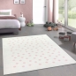 Preview: Teppich Spielteppich rosa Punkte flauschig in creme