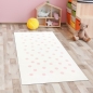 Preview: Teppich Spielteppich rosa Punkte flauschig in creme