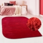 Preview: Wohnzimmer Teppich mit abgerundeten Ecken | waschbar | in rot