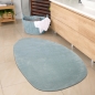 Preview: Ovaler Badezimmer Teppich – pflegleicht – in blau