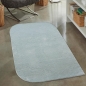Preview: Schlafzimmer Teppich mit abgerundeten Ecken | waschbar | in blau