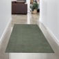 Preview: Wohnzimmer Teppich in Grün - Komfort mit flauschigem Uni Design