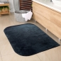 Preview: Badezimmer Teppich mit abgerundeten Ecken | waschbar | schwarz