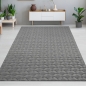 Preview: Schöner warmer Teppich mit elegantem Rautenmuster in anthrazit