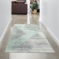 Preview: Abstrakter Teppich Wohnzimmer modernes gestreiftes Muster rosa grün grau - pflegeleicht