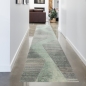 Preview: Abstrakter Teppich Wohnzimmer modernes gestreiftes Muster rosa grün grau - pflegeleicht