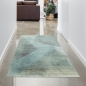 Preview: Abstrakter Teppich Wohnzimmer modernes gestreiftes Muster grün blau grau schwarz - pflegeleicht