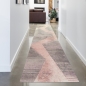 Preview: Abstrakter Teppich Wohnzimmer modernes gestreiftes Muster grün rosa grau - pflegeleicht