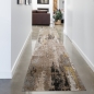 Preview: Abstrakter Teppich modernes Design Wohnzimmer Flur braun beige - pflegeleicht
