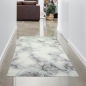 Preview: Teppich Marmor Design Wohnzimmer Flur blau creme
