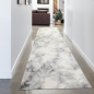 Preview: Teppich Marmor Design Wohnzimmer Flur blau creme