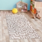 Preview: Kinderzimmerteppich im Linienmuster– weich & robust