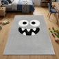 Preview: Design Kinderteppich Grau Monster Look