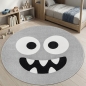 Preview: Design Kinderteppich Grau Monster Look