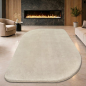 Preview: Design Teppich Shape in eleganter Freiform weich Beige