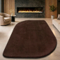 Preview: Design Teppich Shape in eleganter Freiform weich Braun