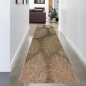Preview: Stilvoller In- und Outdoorteppich im tropischen Blättermuster in Beige Braun