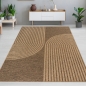 Preview: In- & Outdoor Teppich mit geometrischem Bogenmuster in braun beige