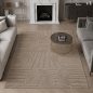 Preview: Teppich Beige Grafik Design zeitlos Wohnbereich