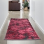 Preview: Orientalischer Teppich Wohnzimmer mit abstraktem Design in schwarz rot