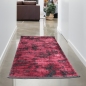 Preview: Orientalischer Teppich Wohnzimmer mit abstraktem Design in schwarz rot