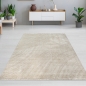 Preview: Beiger weicher Teppich mit modernem Linien-Design pflegeleicht