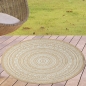 Preview: Indoor- & Outdoor-Teppich Balkonteppich rund in Weiß & Beige – Modern und vielseitig